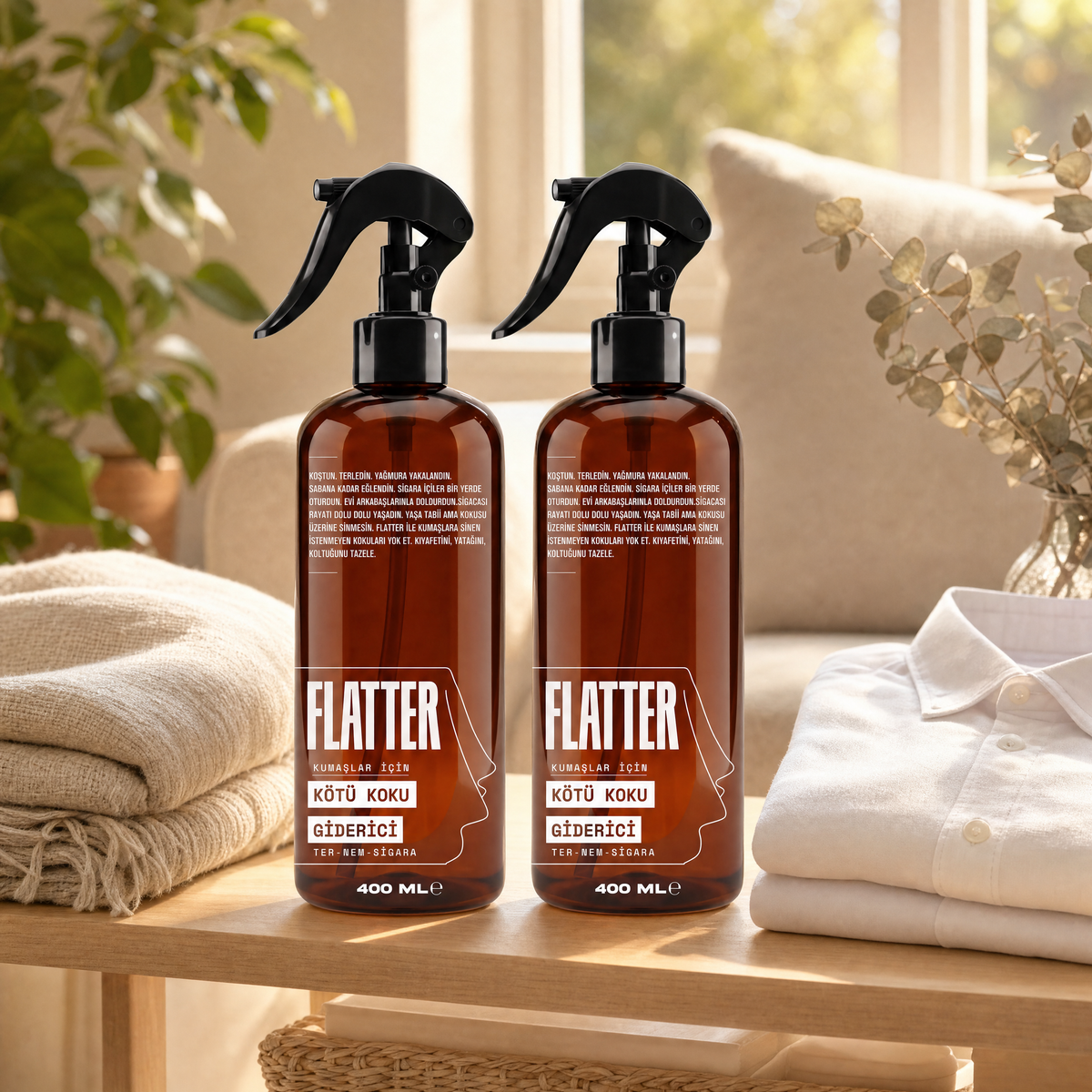 Kötü Koku Giderici Sprey : TER - NEM -SİGARA - İkili Paket (2 x 400ml)
